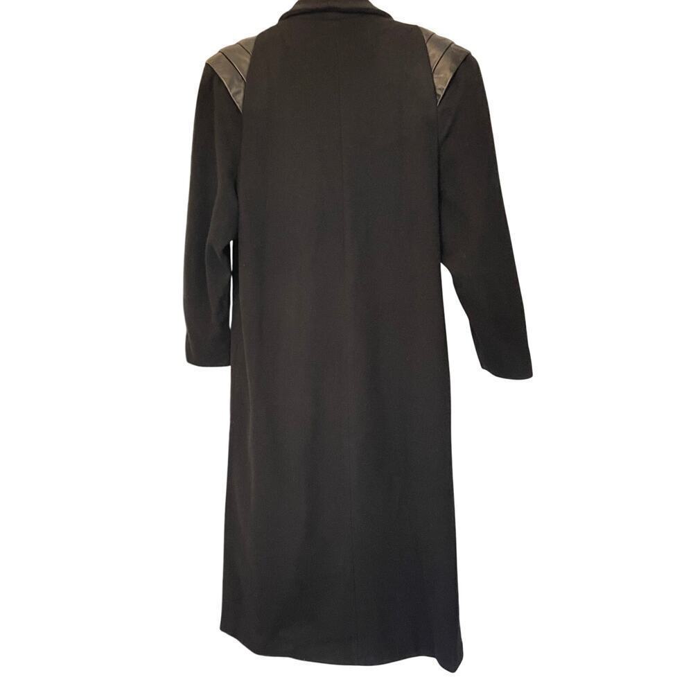 JOFELD NWT  Y2K Women's Double Breasted Coat Leather Padded Shoulders Size 10 - Picture 2 of 12